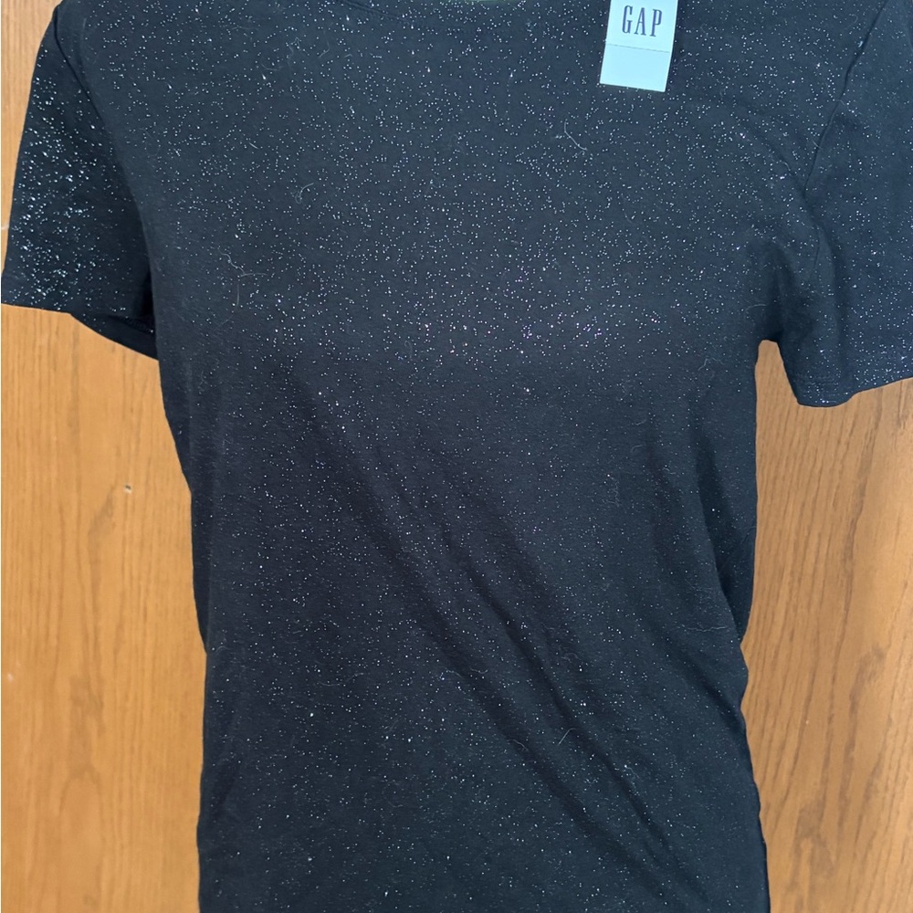 NWT! GAP Women's Black Glitter Tee